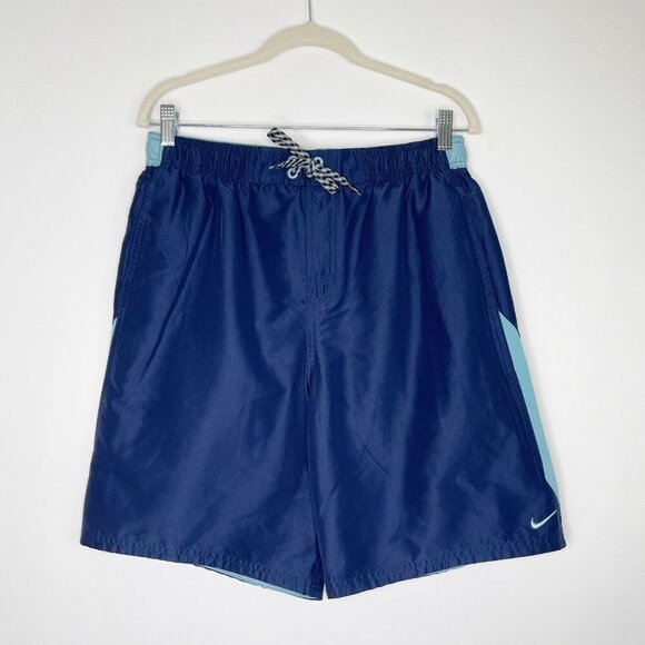 Nike Swim Trunks Mens Size Medium Blue Lined - Picture 6 of 9